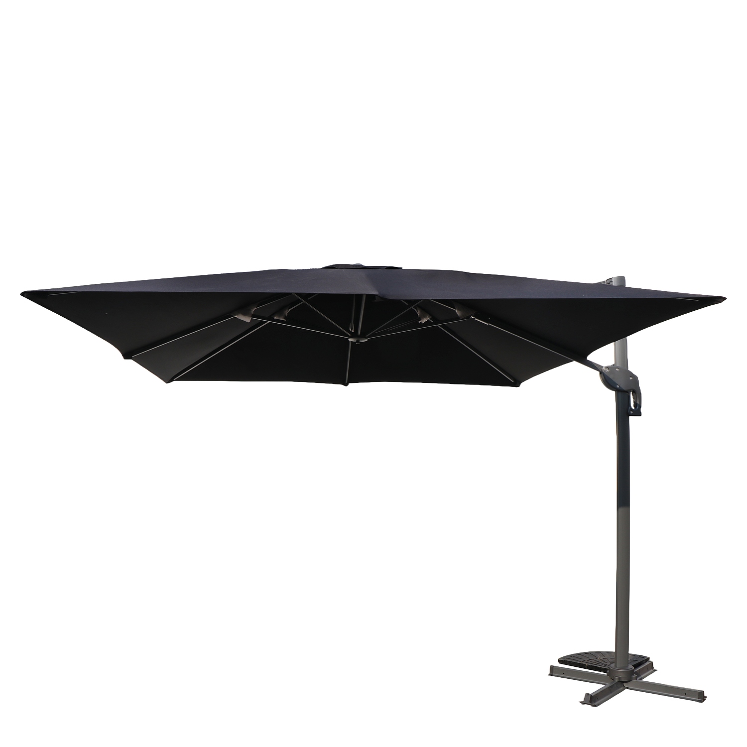 Ομπρέλα Κήπου ArteLibre VALENA Μαύρο/Γκρι Αλουμίνιο/Polyester Φ3x3m
