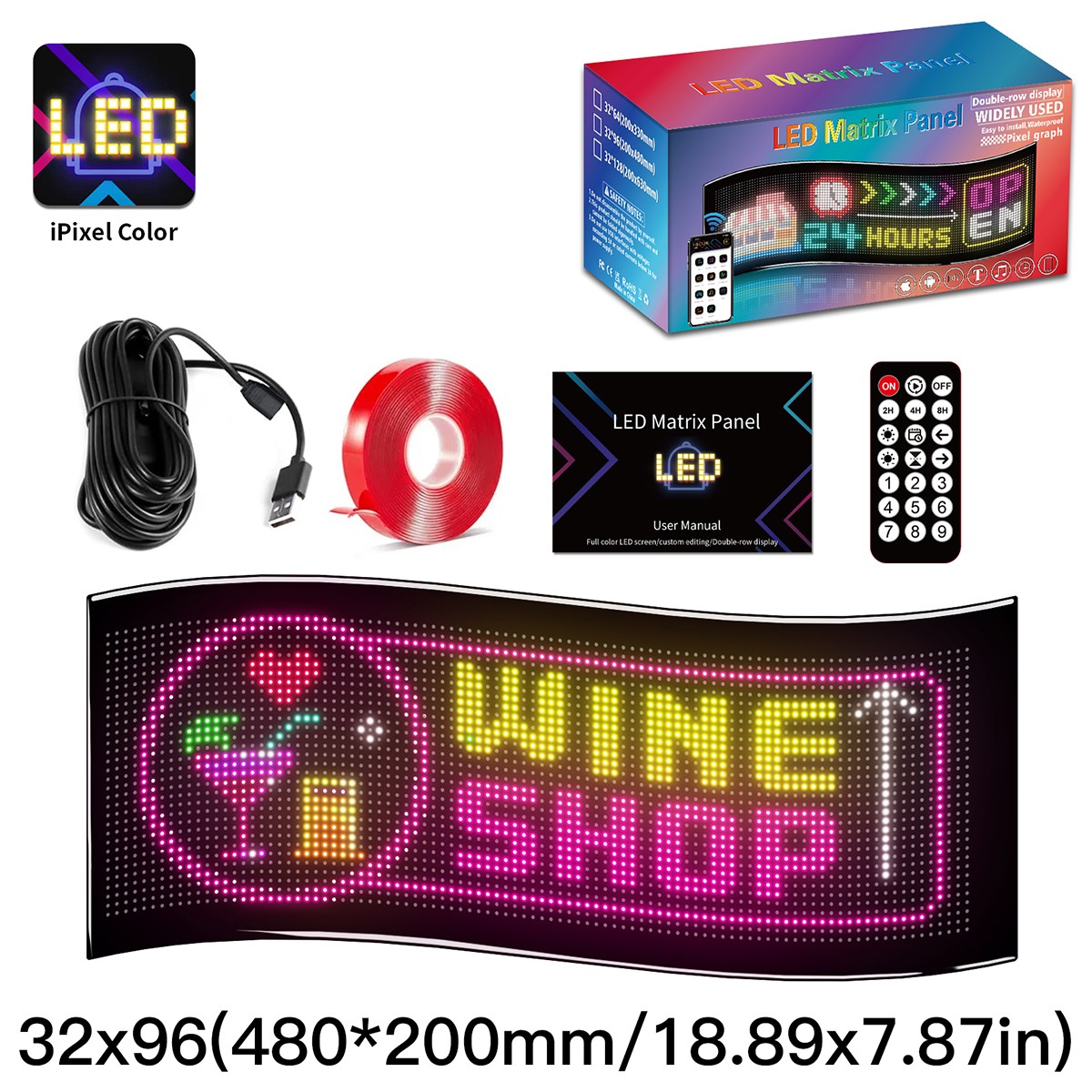 GLOBOSTAR® MATRIX GLB-106-0009 Εύκαμπτη Κυλιόμενη Ψηφιακή Επιγραφή 48x20cm P4.5 96x32 Pixel LED 10W AC 220-240V Αδιάβροχο IP65 Πολύχρωμο RGB - Bluetooth Control μέσω iPIXEL APP - Μ48 x Π0.4x Υ20cm - 2 Χρόνια Εγγύηση