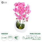 GloboStar® Artificial Garden HOT PINK ORCHID 21127 Διακοσμητικό Φυτό Έντονο Ροζ Ορχιδέα Υ39cm