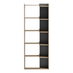 Βιβλιοθήκη Corpus pakoworld sonoma - ανθρακί 61x22x162εκ