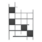 Βιβλιοθήκη Manco pakoworld ανθρακί 122x25.5x188εκ