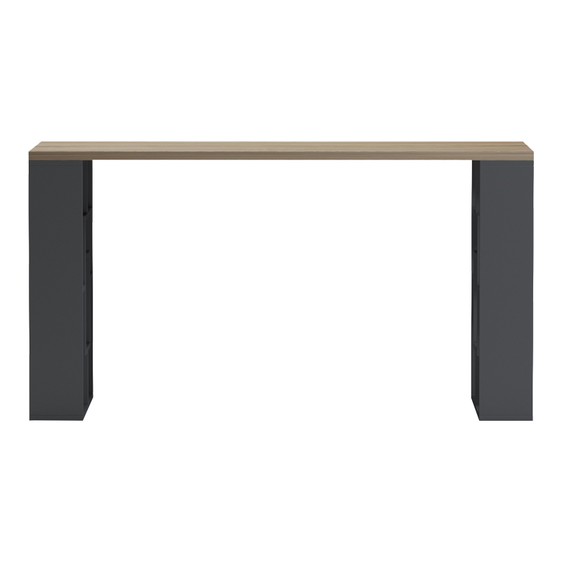 Γραφείο με ραφιέρα Labirent pakoworld ανθρακί-sonoma 140x60x75εκ