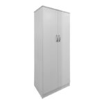 Ντουλάπα τετράφυλλη με πατάρι Athos Ι pakoworld λευκή 160x42x240εκ