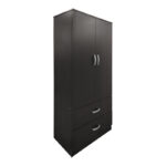 Ντουλάπα εξάφυλλη με πατάρι Athos pakoworld wenge 240x42x240εκ