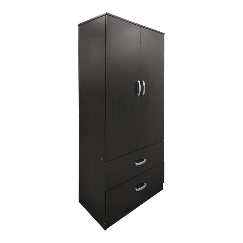 Ντουλάπα εξάφυλλη με πατάρι Athos pakoworld wenge 240x42x240εκ