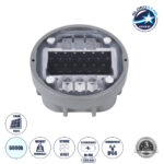GloboStar® ROADER 60367 Professional LED Strobe Αυτόνομος Ηλιακός Χωνευτός Ανακλαστήρας Οδοστρώματος με Ενσωματωμένο Φωτοβολταϊκό Panel 2.5V 220mA & Επαναφορτιζόμενη Μπαταρία Ni-MH 1.2V 1200mAh - Αδιάβροχο IP68 - Ψυχρό Λευκό 6000K - Max Pass Load 20 Τόνοι - Φ12.5 x Υ7.7cm - 3 Years Warranty