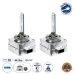 GLOBOSTAR® HID 84044 Λάμπα Xenon D3S Super Vision Υψηλής Φωτεινότητας +80% CANbus DOT ECER37 55W/110W 5000lm/10000lm 360° DC 12-24V Αδιάβροχο IP65 Ψυχρό Λευκό 6000K - Μ4 x Π5 x Υ8cm - Πακέτο 2 Τεμαχίων - 2 Χρόνια Εγγύηση