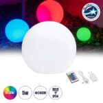 GLOBOSTAR® GARDENGLOW 85824 Μοντέρνο Φωτιστικό Κήπου Μπάλα με IR Ασύρματο Χειριστήριο LED 5W 250lm 360° DC 5V με USB-C με Επαναφορτιζόμενη Μπαταρία Li-ion 3.7V 2x18650 1400mAh Αδιάβροχο IP54 Πολύχρωμο RGBW Dimmable - Sanan SMD Chip - Γαλακτερό Λευκό - Μ24 x Π24 x Υ24cm - 2 Χρόνια Εγγύηση