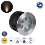 GLOBOSTAR® UNDERWATERYUNI 90417 Υποβρύχιο Χωνευτό Σποτ για Σιντριβάνια/Πισίνες LED 6W 540lm 30° DC 24V Αδιάβροχο IP68 Θερμό Λευκό 2700K Dimmable - Bridgelux SMD Chip - Ανοξείδωτο Ατσάλι SS304 - Μ14.6 x Π14.6 x Υ9cm / Q13.3cm - 3 Χρόνια Εγγύηση