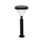 GLOBOSTAR® VEGGIE 90522 Φωτιστικό Κολωνάκι Κήπου LED 10W 500lm 120° με Ενσωματωμένο Φωτοβολταϊκό Panel 6V 2W & Επαναφορτιζόμενη Μπαταρία Li-ion 3.2V 6000mAh με Αισθητήρα Ημέρας-Νύχτας Αδιάβροχο IP65 Ψυχρό Λευκό 6000K - Sanan SMD Chip - Μαύρο - Μ26 x Π26 x Υ60cm - 2 Χρόνια Εγγύηση