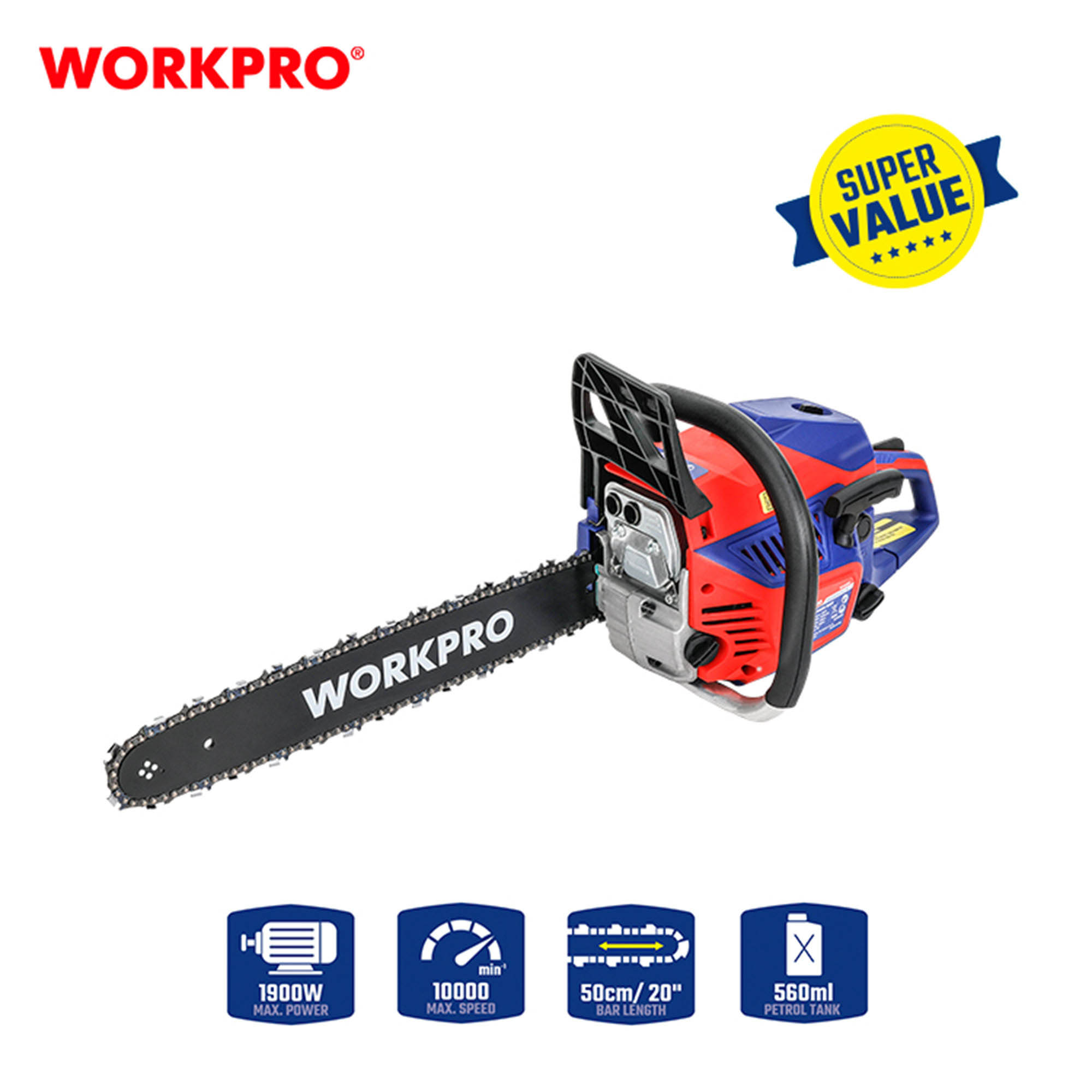 ΑΛΥΣΟΠΡΙΟΝΟ ΒΕΝΖΙΝΗΣ 52,0cc (500mm) WP424004 WORKPRO (PROFI)