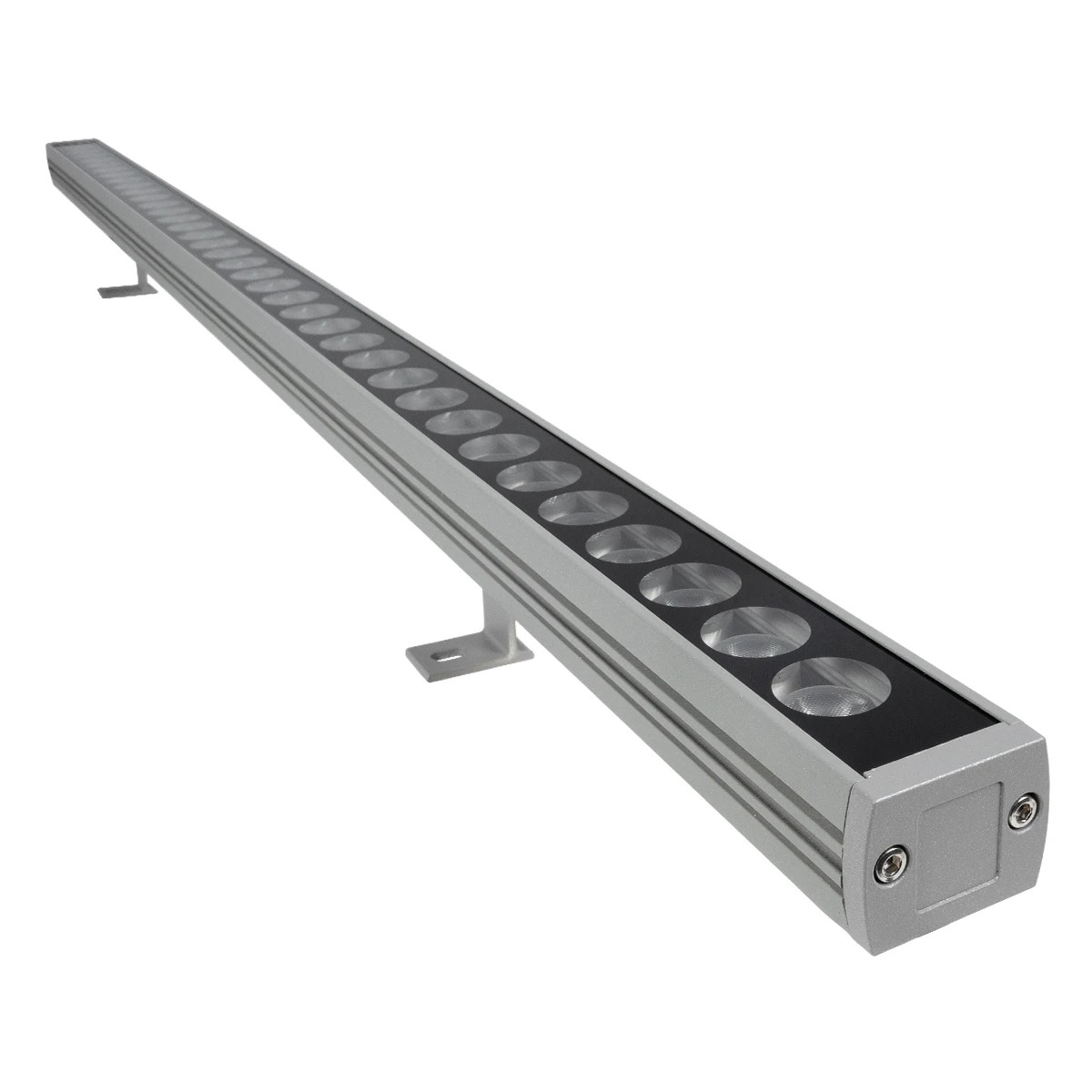 GLOBOSTAR® WASHERPANDA 999-0272 Μπάρα Φωτισμού Wall Washer LED 36W 3960lm 15° DC 24V Αδιάβροχο IP67 Θερμό Λευκό 2700K Dimmable - Bridgelux SMD Chip - Γκρι Ανθρακί - Μ100 x Π4 x Υ3cm - 3 Χρόνια Εγγύηση