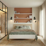 Aria κρεβάτι διπλό 170x205x91εκ. ( για στρώμα 160x200εκ. ) Natural Chestnut / Λευκό