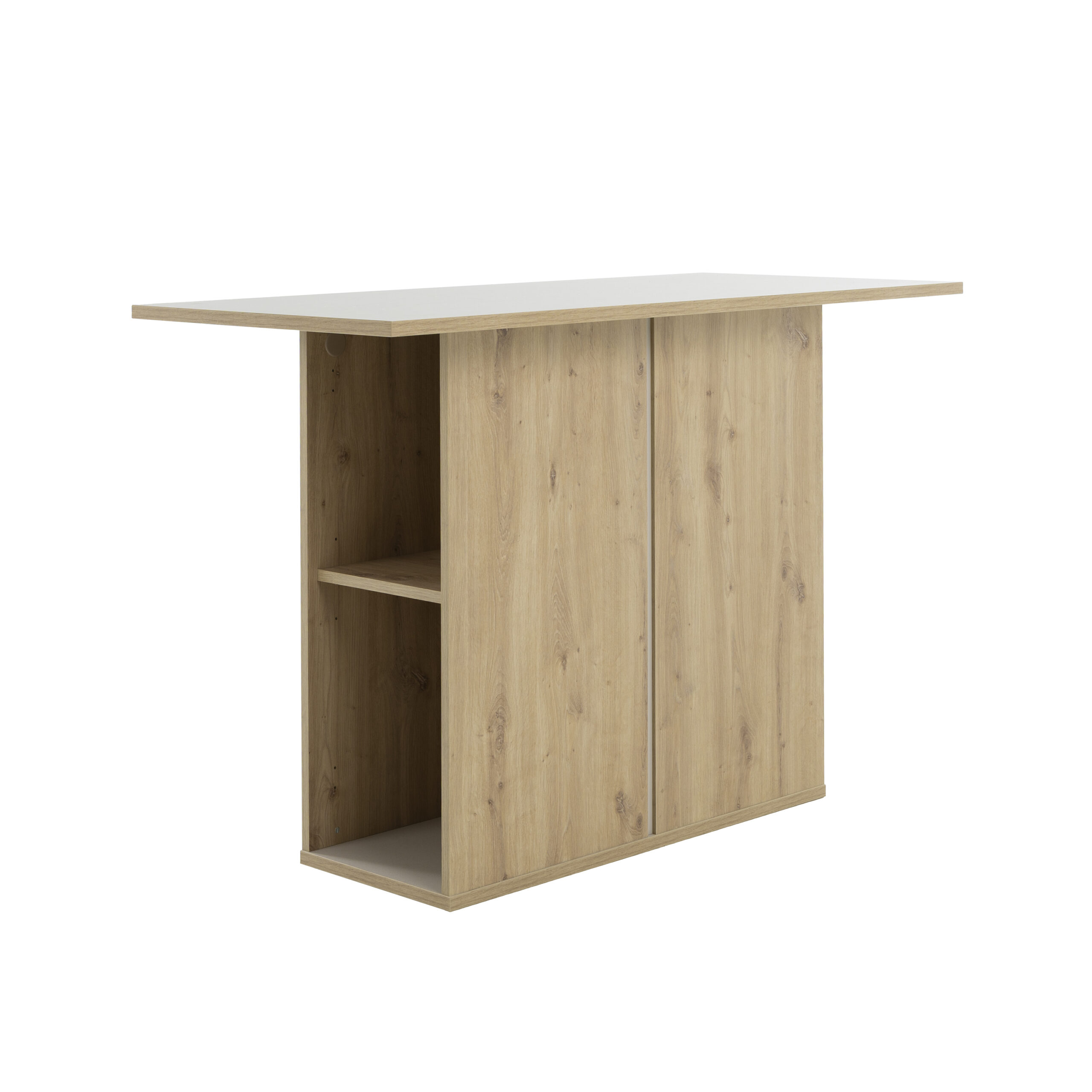 Boreal πάγκος κουζίνας ψηλός με ένα ντουλάπι 136x62x90εκ. Artisan Oak / Greige - Image 3