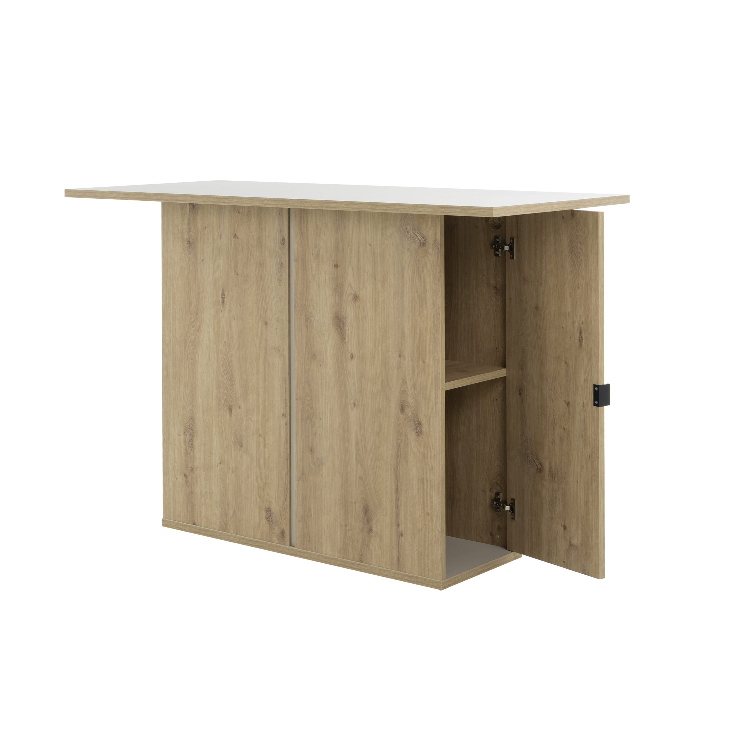 Boreal πάγκος κουζίνας ψηλός με ένα ντουλάπι 136x62x90εκ. Artisan Oak / Greige - Image 2