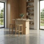 Boreal πάγκος κουζίνας ψηλός με ένα ντουλάπι 136x62x90εκ. Artisan Oak / Greige