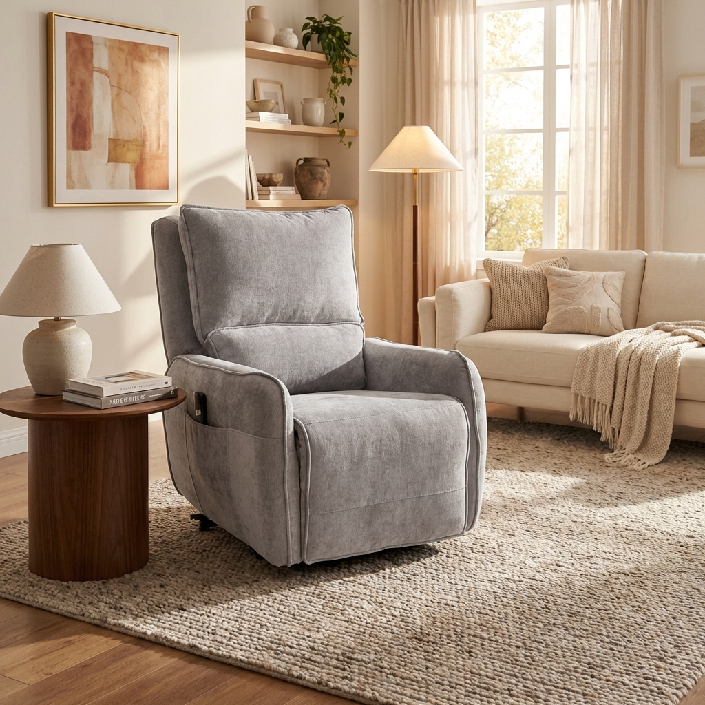 Zen πολυθρόνα Relax Lift 81,5x96x105εκ. με ηλεκτρική ανάκλιση Γκρι ύφασμα