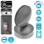 GLOBOSTAR® ZERODA 93066 Μοντέρνο Φωτιστικό Τοίχου - Απλίκα LED 9W 1440lm 1° AC 220-240V IP44 Ψυχρό Λευκό 6000K - CREE XPE Chip & TÜV SÜD Driver - Ασημί - Μ12 x Π11 x Υ17cm - 5 Χρόνια Εγγύηση