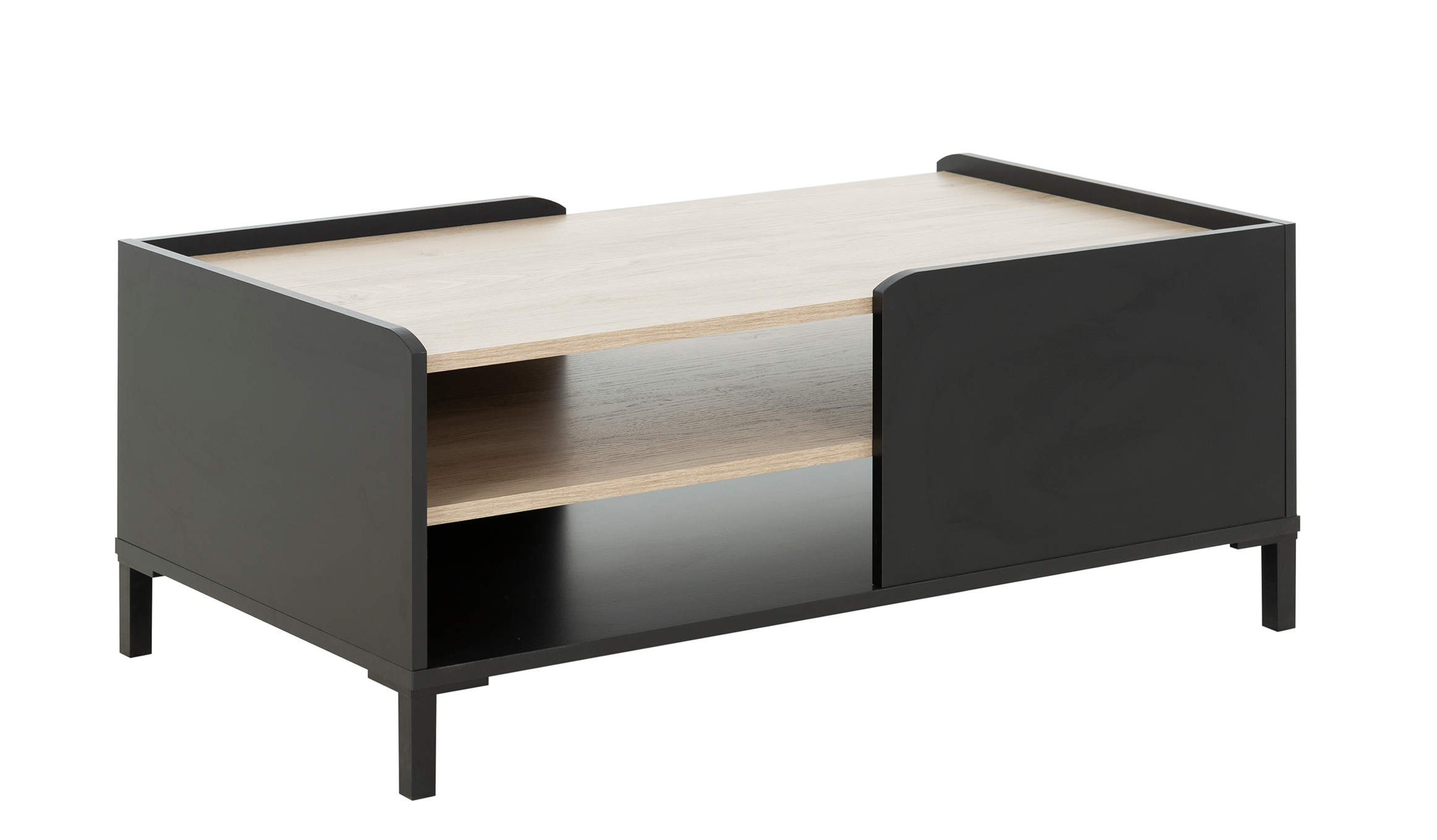 Amsterdam τραπεζάκι σαλονιού 106x60x42εκ. Natural chestnut / Black - Image 3