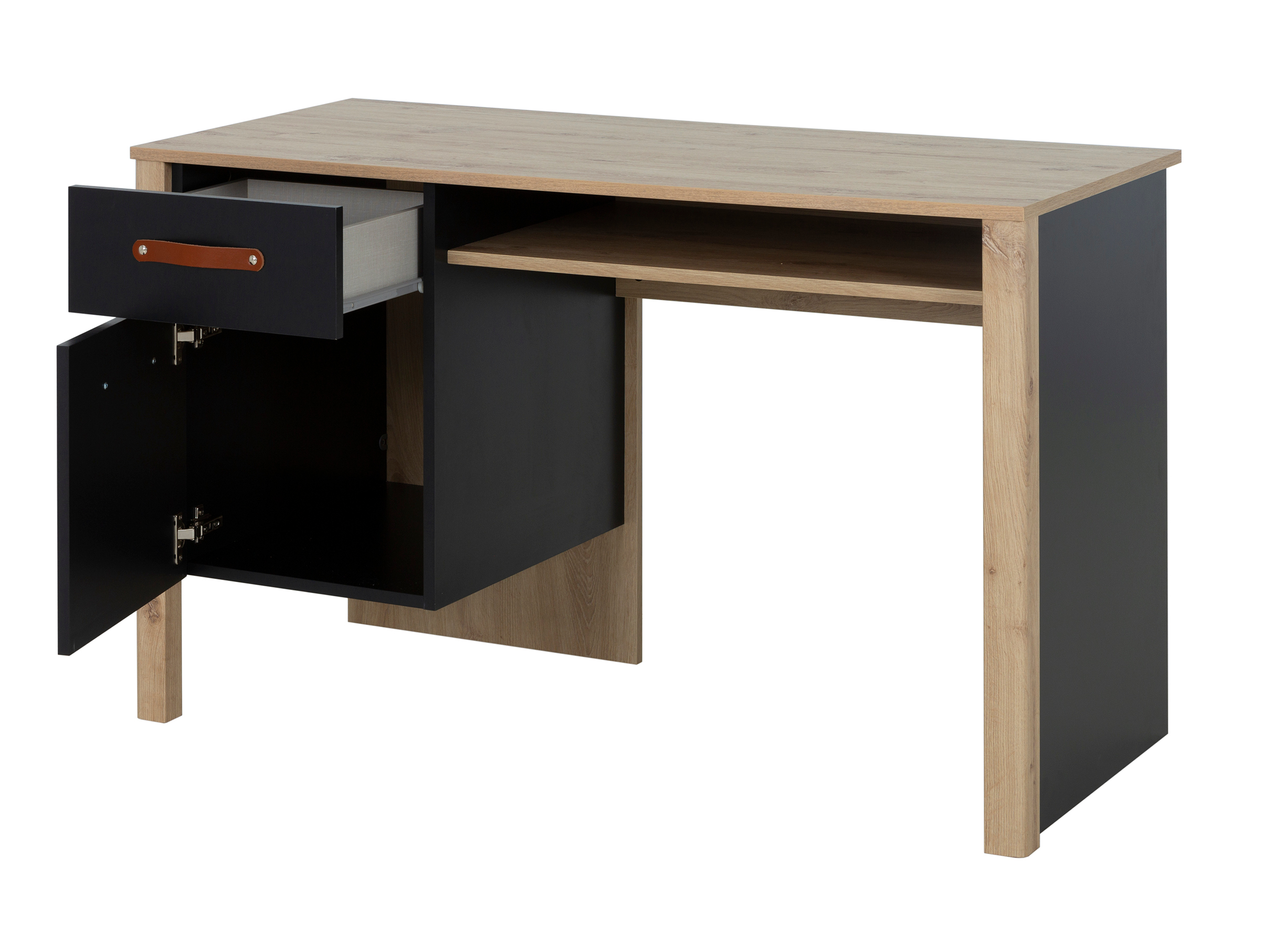 Arthus Γραφείο με ένα συρτάρι και ένα ντουλάπι 122x56x75εκ. Artisan Oak / Black - Image 3