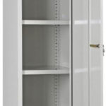 Ντουλάπα μεταλλική με 4 ράφιa 43x44x183 cm Γκρι BRICO1G
