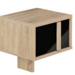 Curtys κομοδίνο 36x42x42εκ. Sonoma Oak/ Μαύρη γυαλιστερή λάκα