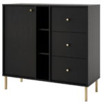 Μπουφές Siera 1F 3S Shelf-Μαύρο