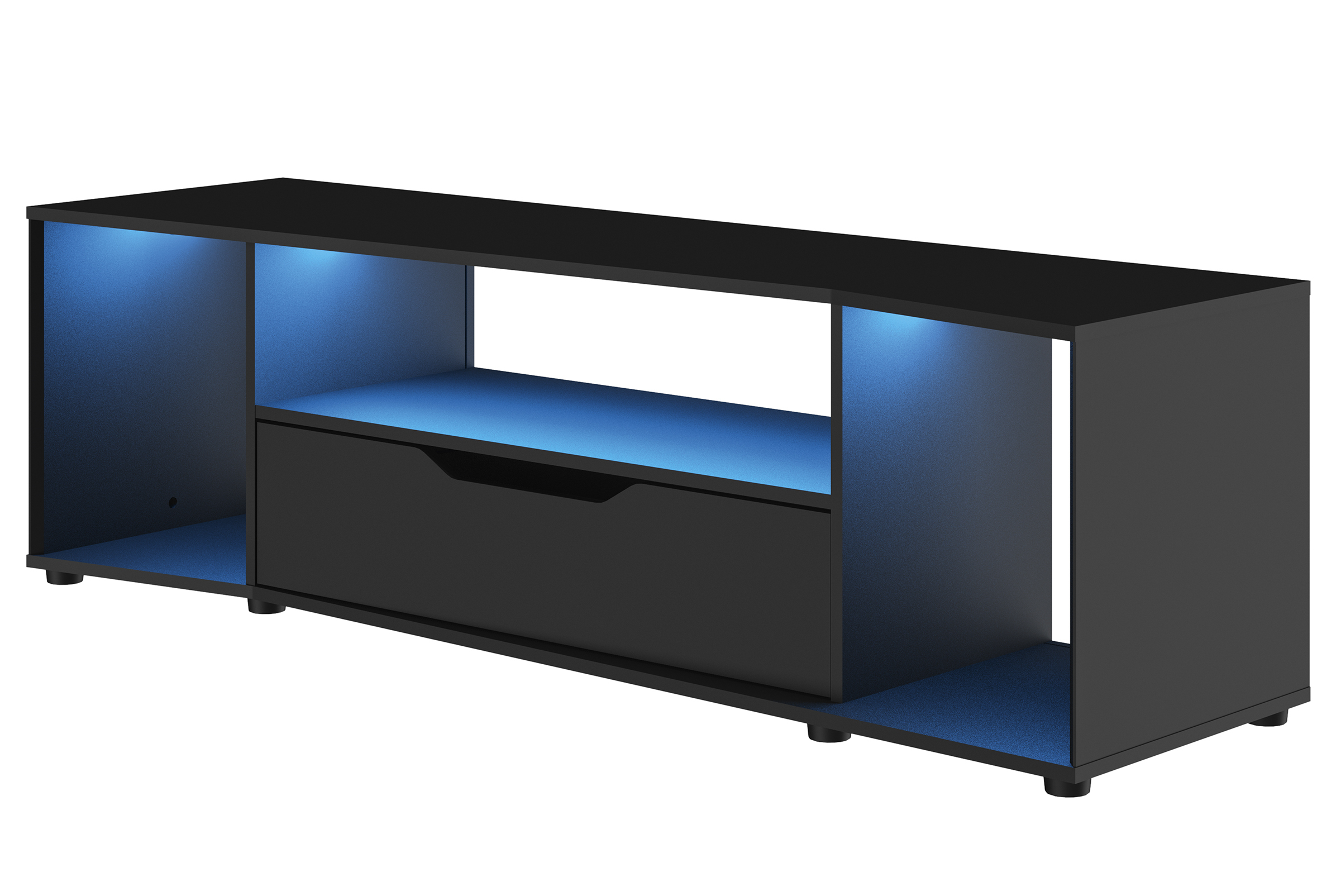 Hack gamer έπιπλο τηλεόρασης 163x45x48εκ. Μαύρο με μπλε led - Image 3