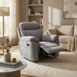 Boston πολυθρόνα Relax με χειροκίνητη ανάκλιση 101x100x102εκ. Γκρι ανοιχτό ύφασμα