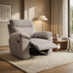 Boston πολυθρόνα Relax με χειροκίνητη ανάκλιση 101x100x102εκ. Μπεζ σκούρο ύφασμα