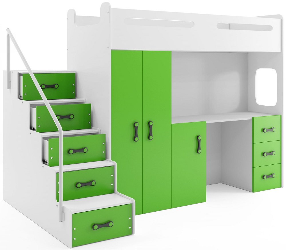 Κουκέτα Steps plus-Leuko-Prasino - Image 3