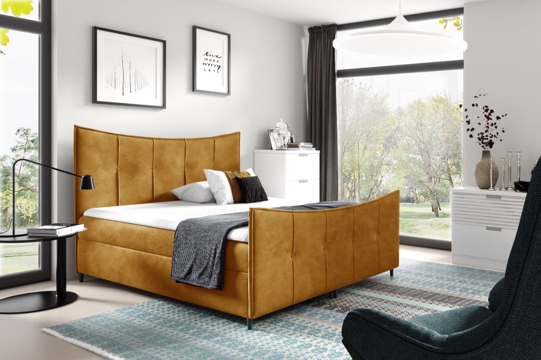 Επενδυμένο κρεβάτι Bergamo Lux-Ohra-120 x 200 - Image 2