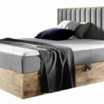 Επενδυμένο κρεβάτι Wood 4-Gkri-120 x 200