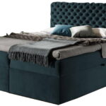 Επενδυμένο κρεβάτι Chesterfield-Petrol-160 x 200