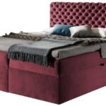 Επενδυμένο κρεβάτι Chesterfield-Kokkino-200 x 200
