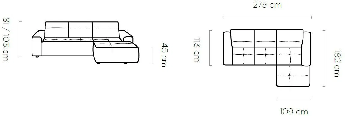 Γωνιακός καναπές Cenedra mini-Δεξιά-Gkri Anoixto - Image 2