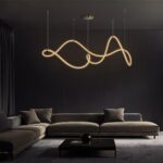 kelvo® GLOW KLV-101-0157 Κρεμαστό Φωτιστικό Οροφής LED 65W 6500lm 360° AC 220-240V IP20 Ρυθμιζόμενο Λευκό CCT με Χειριστήριο από 2700K έως 6000K Dimmable - Lumileds SMD Chip - Σατινέ Χρυσό Βούρτσας - Μ150 x Π70 x Υ90cm - 3 Χρόνια Εγγύηση
