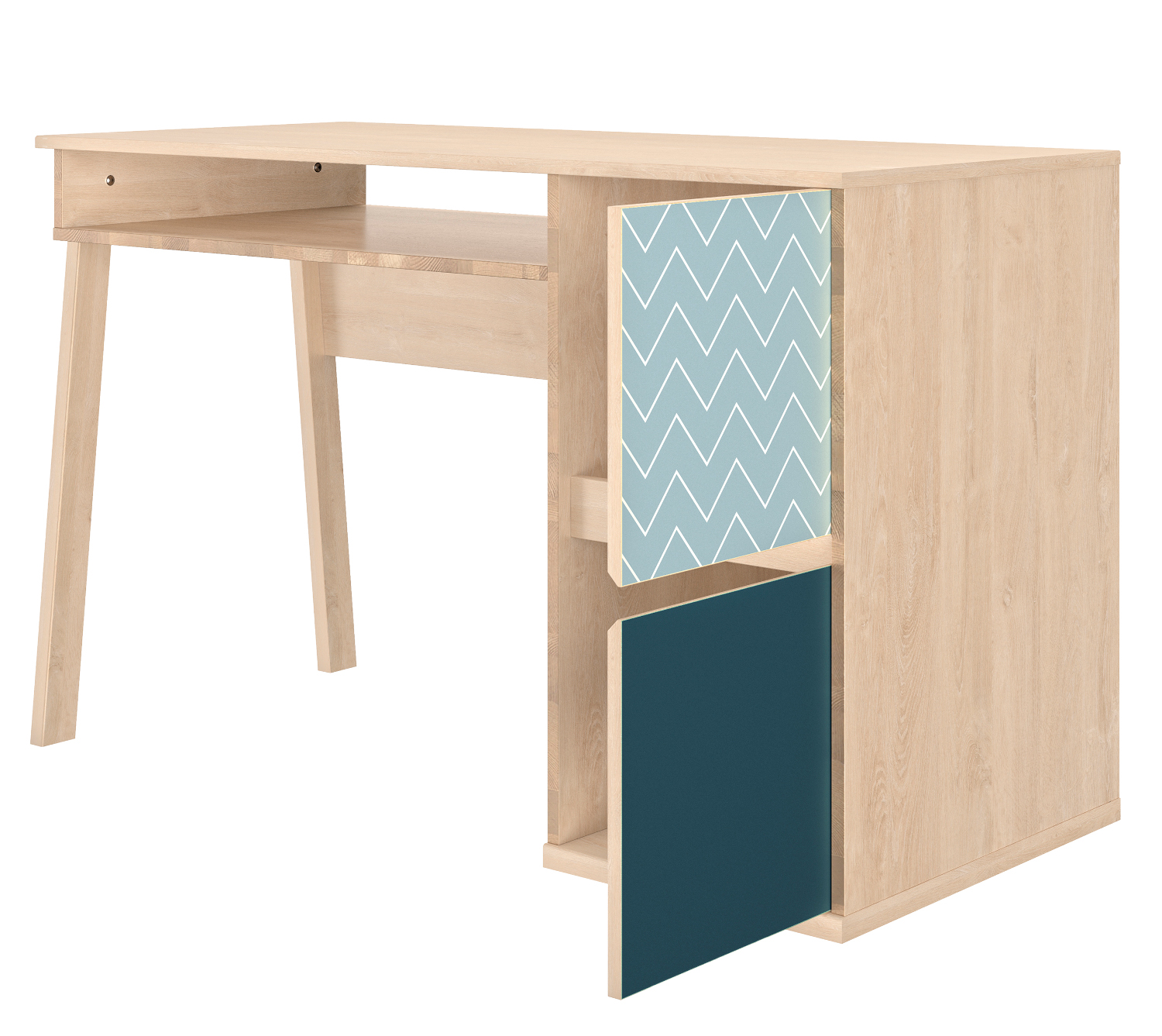 Larvik Γραφείο με δύο πόρτες 123x56x77εκ. Blond Oak / Μπλε - Image 4
