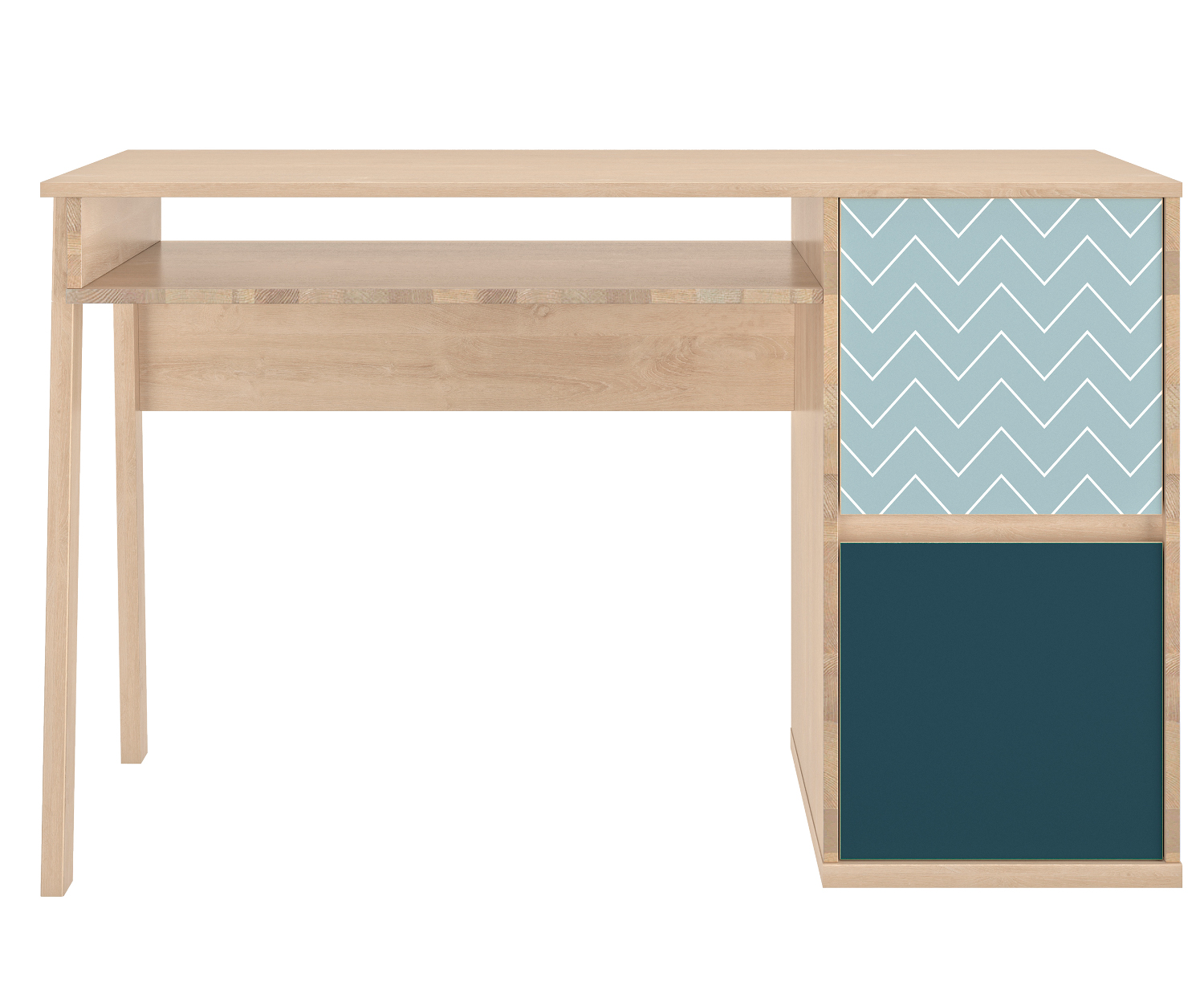 Larvik Γραφείο με δύο πόρτες 123x56x77εκ. Blond Oak / Μπλε - Image 3