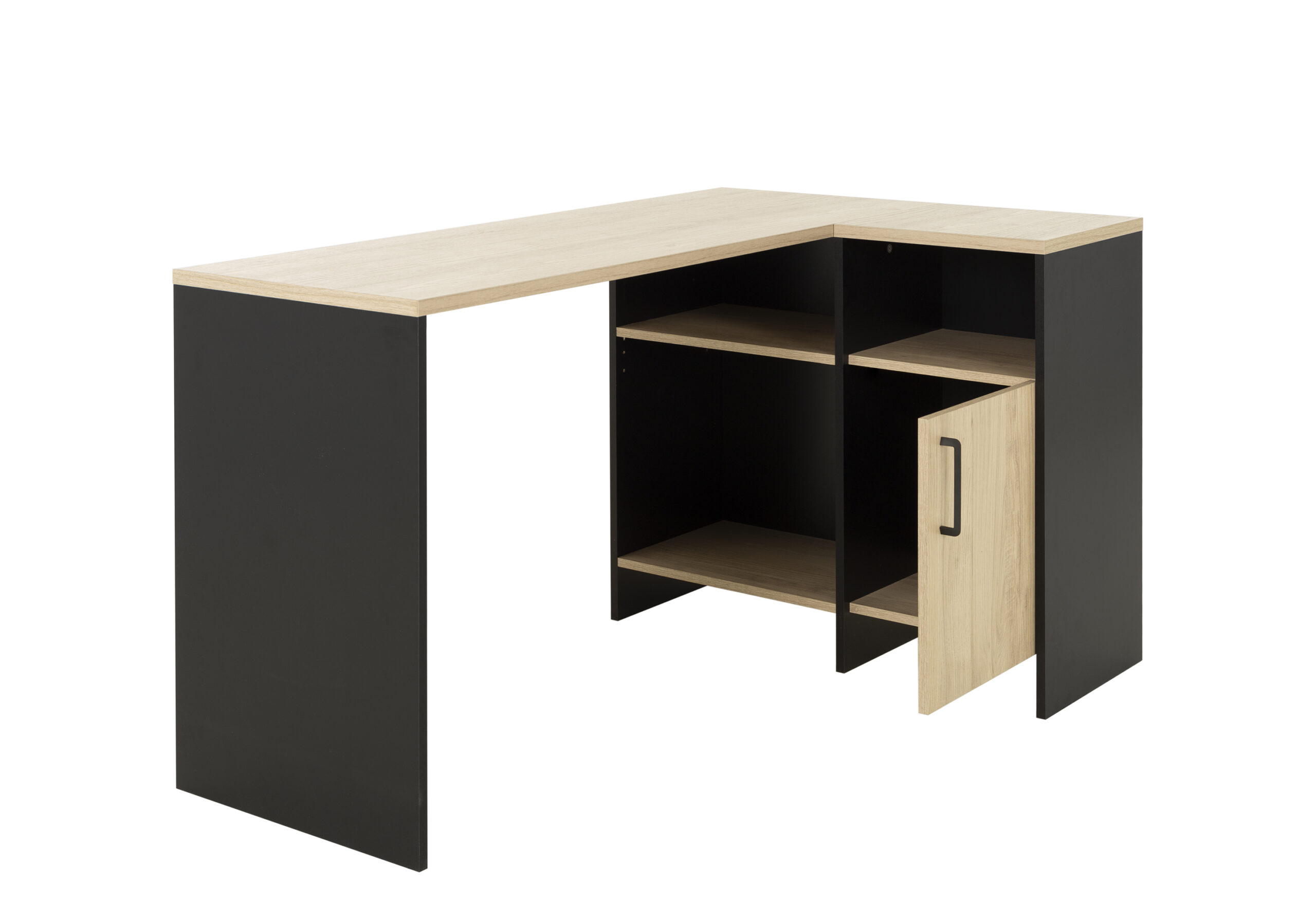 Liverpool Γραφείο Γωνιακό 136x88x76εκ. Natural chestnut / Black - Image 2