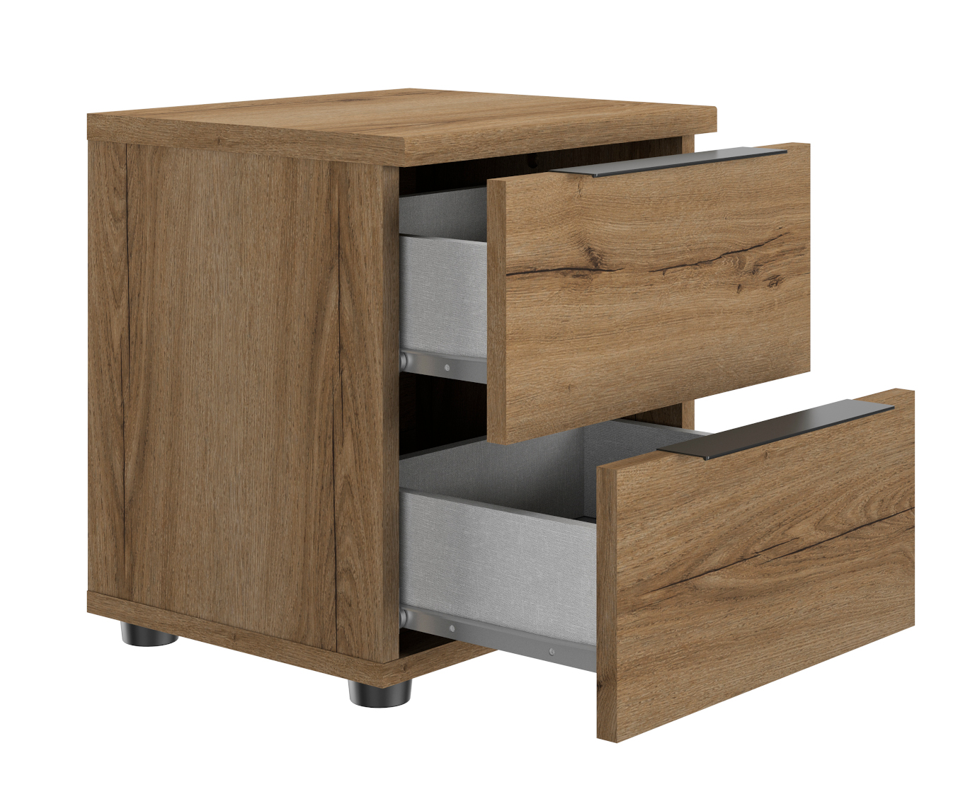 Lucian κομοδίνο με δύο συρτάρια 40x36x43εκ. Helvezia Oak - Image 3