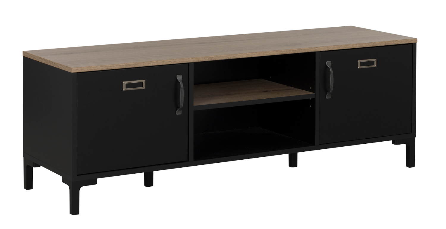 Manchester Έπιπλο τηλεόρασης 136x40x47εκ. Helvezia Oak / Black - Image 2