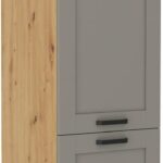 Επιδαπέδιο ντουλάπι Nelor 60 LO 210 2F-Γκρι σπέσιαλ - Φυσικό