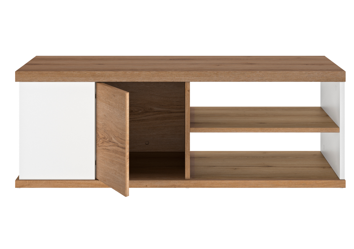Otello τραπεζάκι σαλονιού 110x60x40εκ. Helvezia Oak / Λευκ΄ό - Image 2