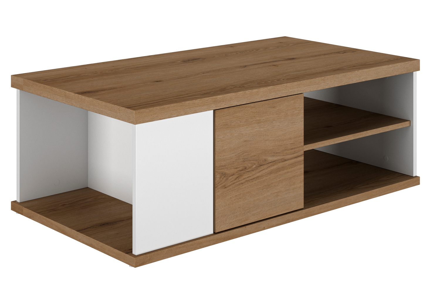 Otello τραπεζάκι σαλονιού 110x60x40εκ. Helvezia Oak / Λευκ΄ό - Image 3