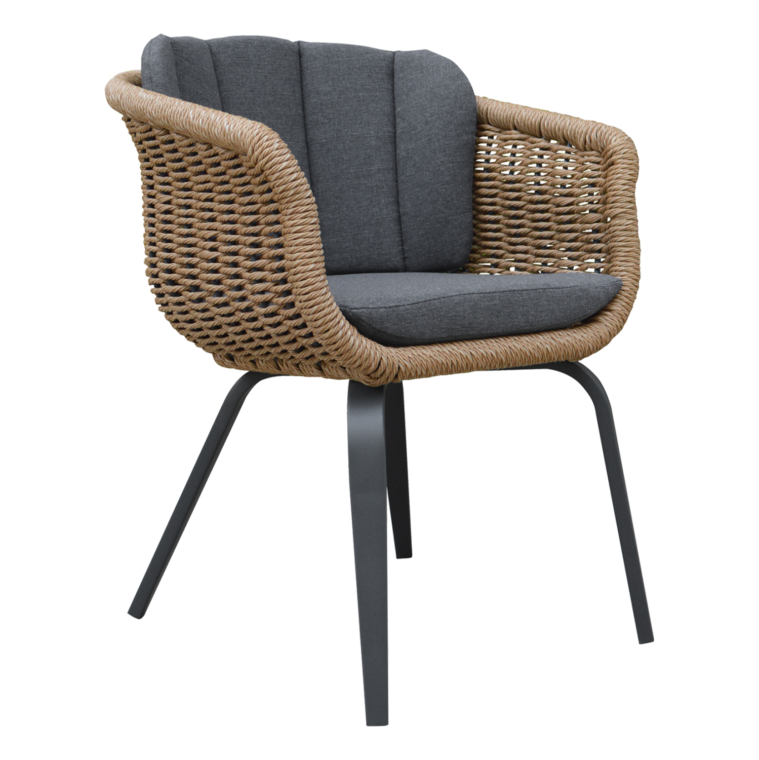 ΠΟΛΥΘΡΟΝΑ FB96559.01 ΑΛΟΥΜΙΝΙΟ & ΜΑΞΙΛΑΡΙΑ ΓΚΡΙ-TWIST WICKER 59x68.5x75Yεκ