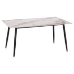 ΤΡΑΠΕΖΙ RAVEN HM18150.04 ΚΕΡΑΜΙΚΟ TOP ΜΕ ΟΨΗ ΛΕΥΚΟ/ΚΑΦΕ ΜΑΡΜΑΡΟ 160x80x74Υεκ.