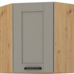 Κρεμαστό ντουλάπι γωνιακό Nelor 60x60 GN 72 1F-Γκρι σπέσιαλ - Φυσικό