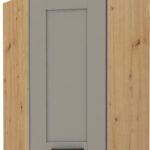 Κρεμαστό ντουλάπι γωνιακό Nelor 60x60 GN 90 1F-Γκρι σπέσιαλ - Φυσικό