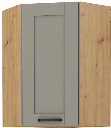 Κρεμαστό ντουλάπι γωνιακό Nelor 60x60 GN 90 1F-Γκρι σπέσιαλ - Φυσικό